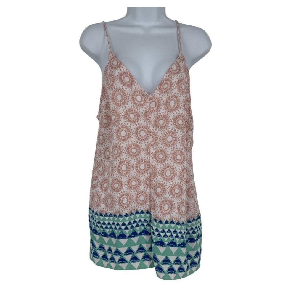 Free People Pink Sophia Shorts Romper Jumpsuit‎ Women's Size S